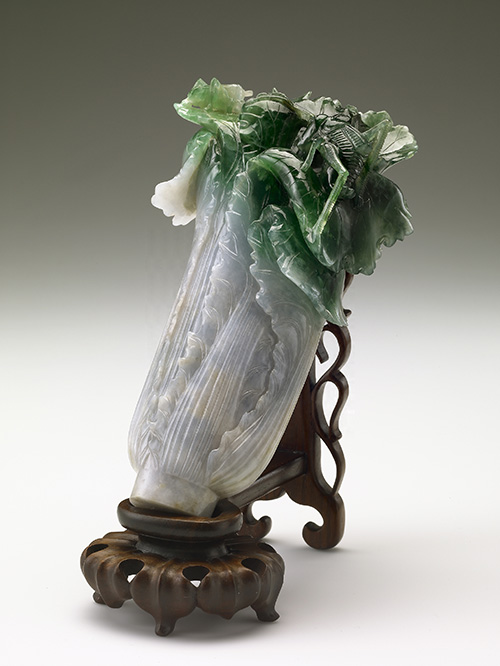 Jadeite Cabbage, in a cloisonne flowerpot
