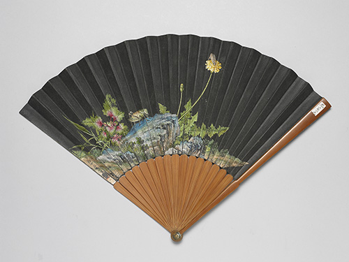 Folding fan with painting and calligraphy