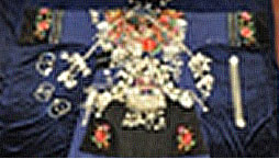 Set of garment pieces with Avalokitesvara patterns