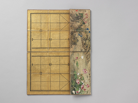 Chinese chess board painted with flowers of the four seasons