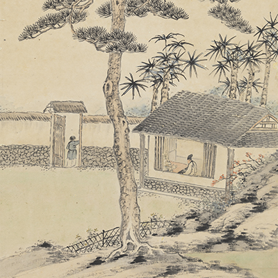 Tao Yuanming with a Pine and Chrysanthemums