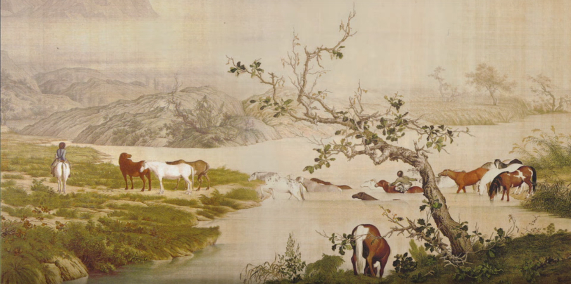 100 horses chinese painting