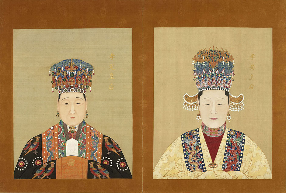 Half Portraits of Xiao'an Empress and Xiaoding Empress