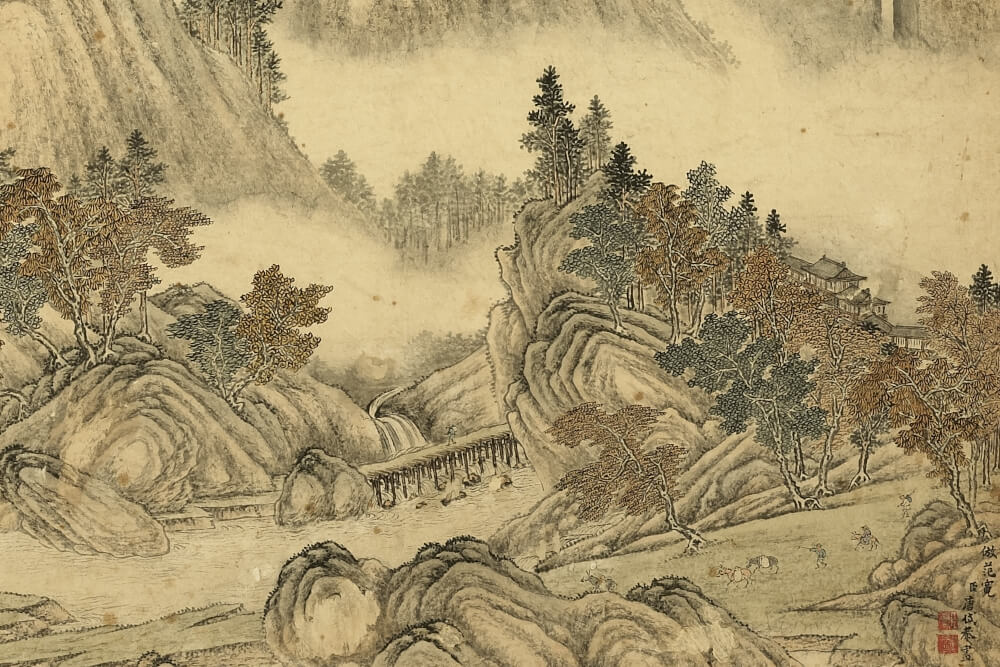 Imitating Fan Kuan's Landscape Tang Dai (1673-after 1752), Qing dynasty_preview