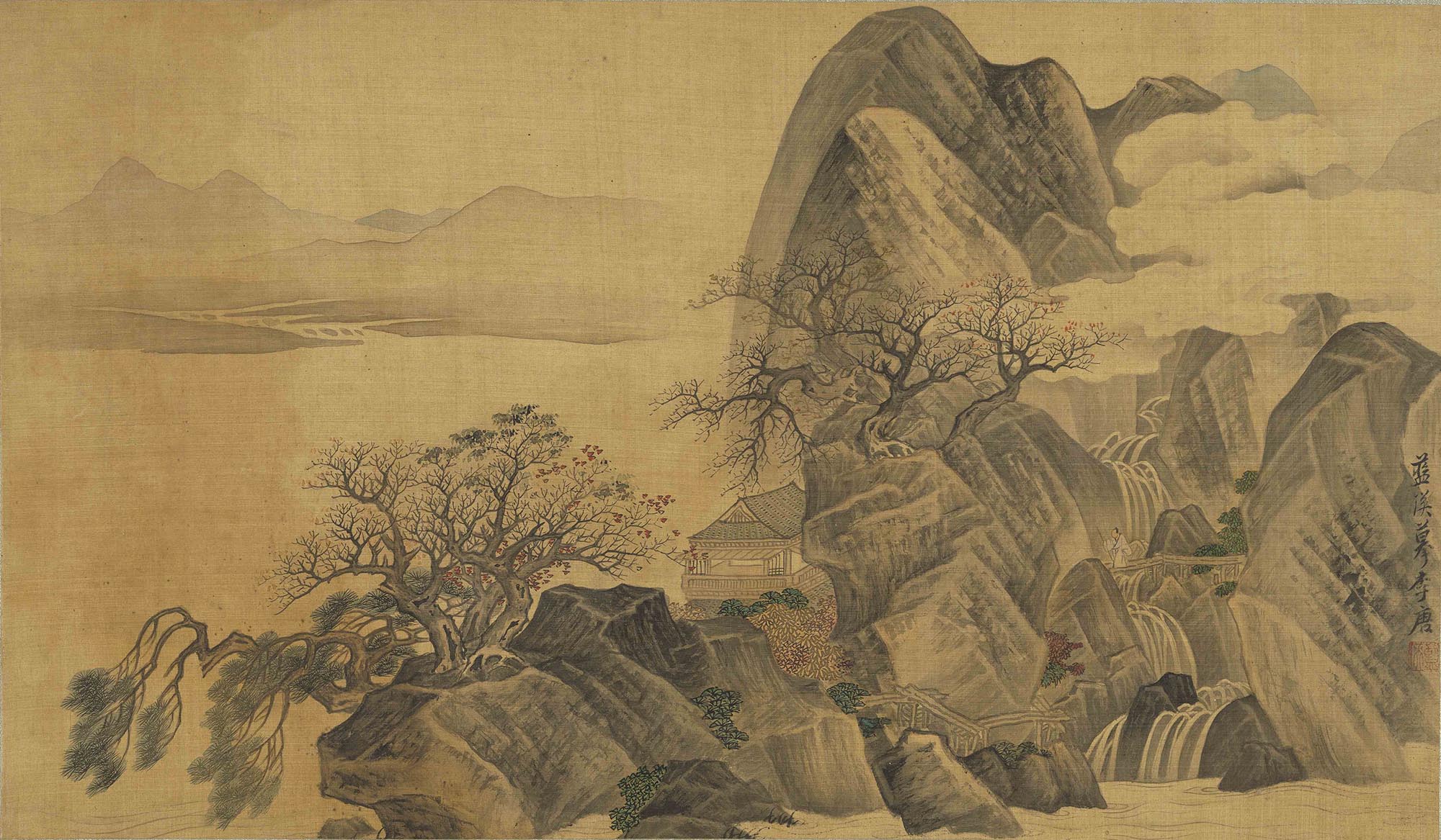 Imitating Li Tang's 'Layered Crags and Red Trees' Lan Ying (1585-after 1664), Ming dynasty