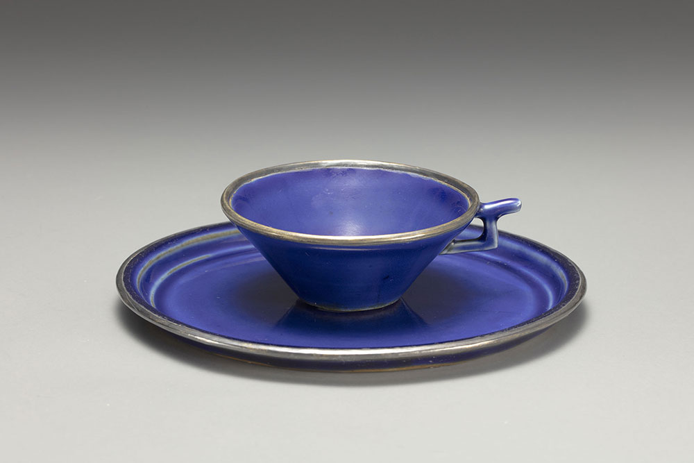 Cup and saucer in cobalt blue glaze_preview