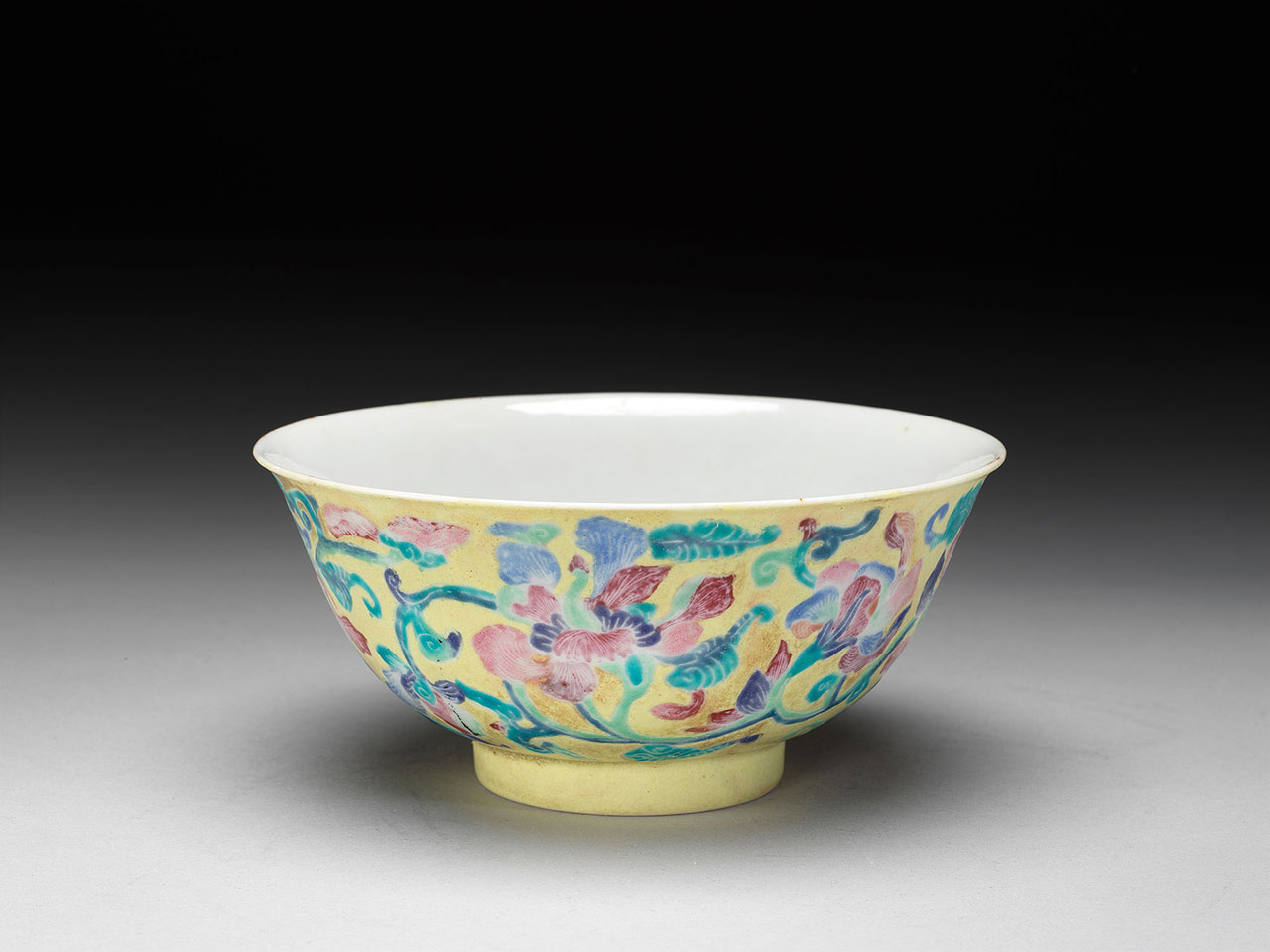 Bowl with flowers on a yellow ground 