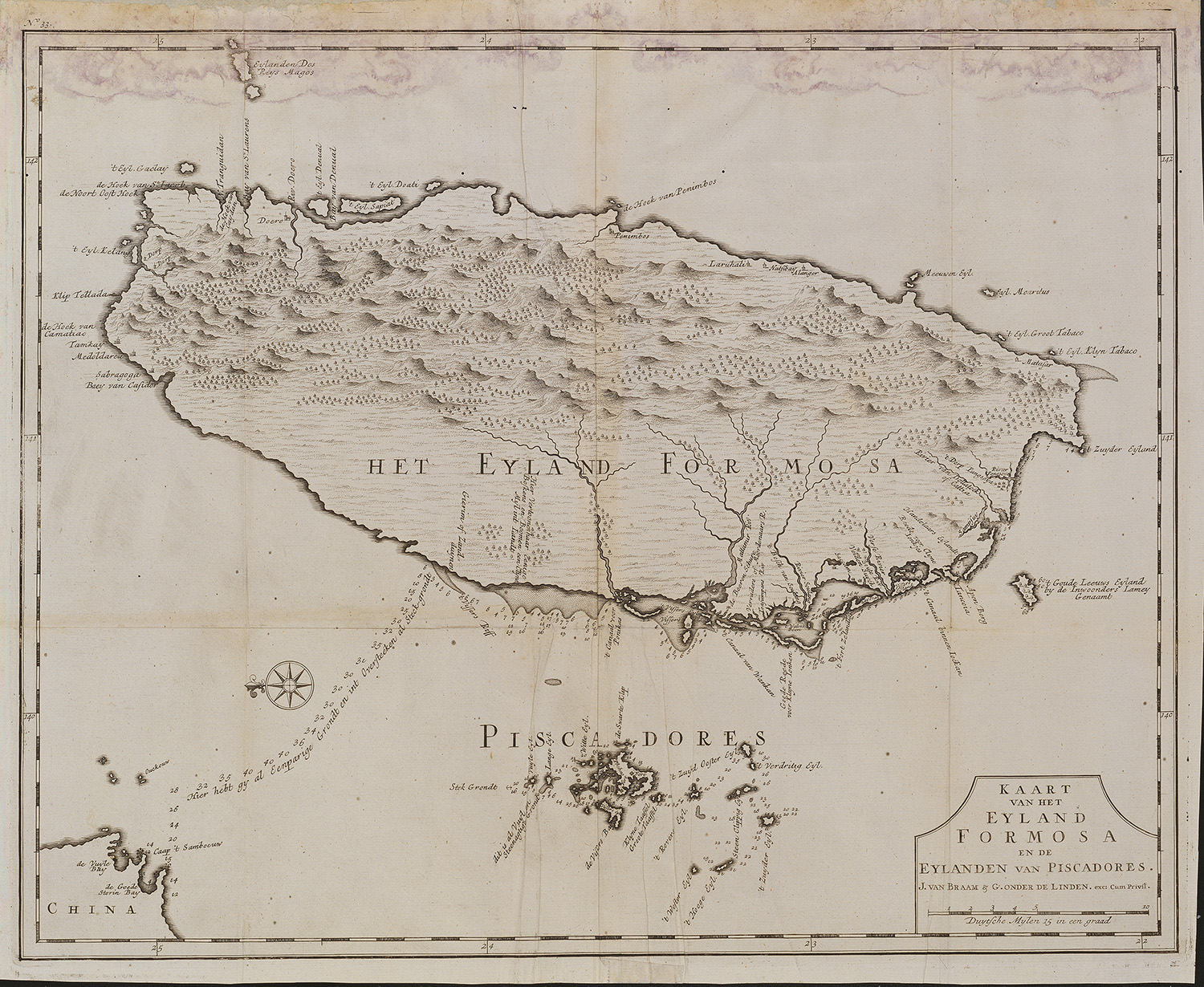 Kaart van het Eyland Formosa en de Eylanden van Piscadores