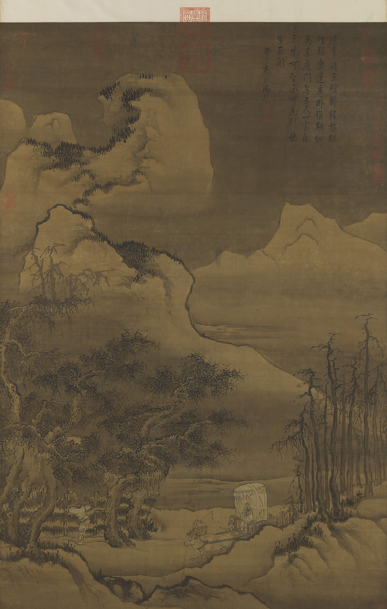 傳　元　顏輝　畫袁安臥雪圖_預覽圖