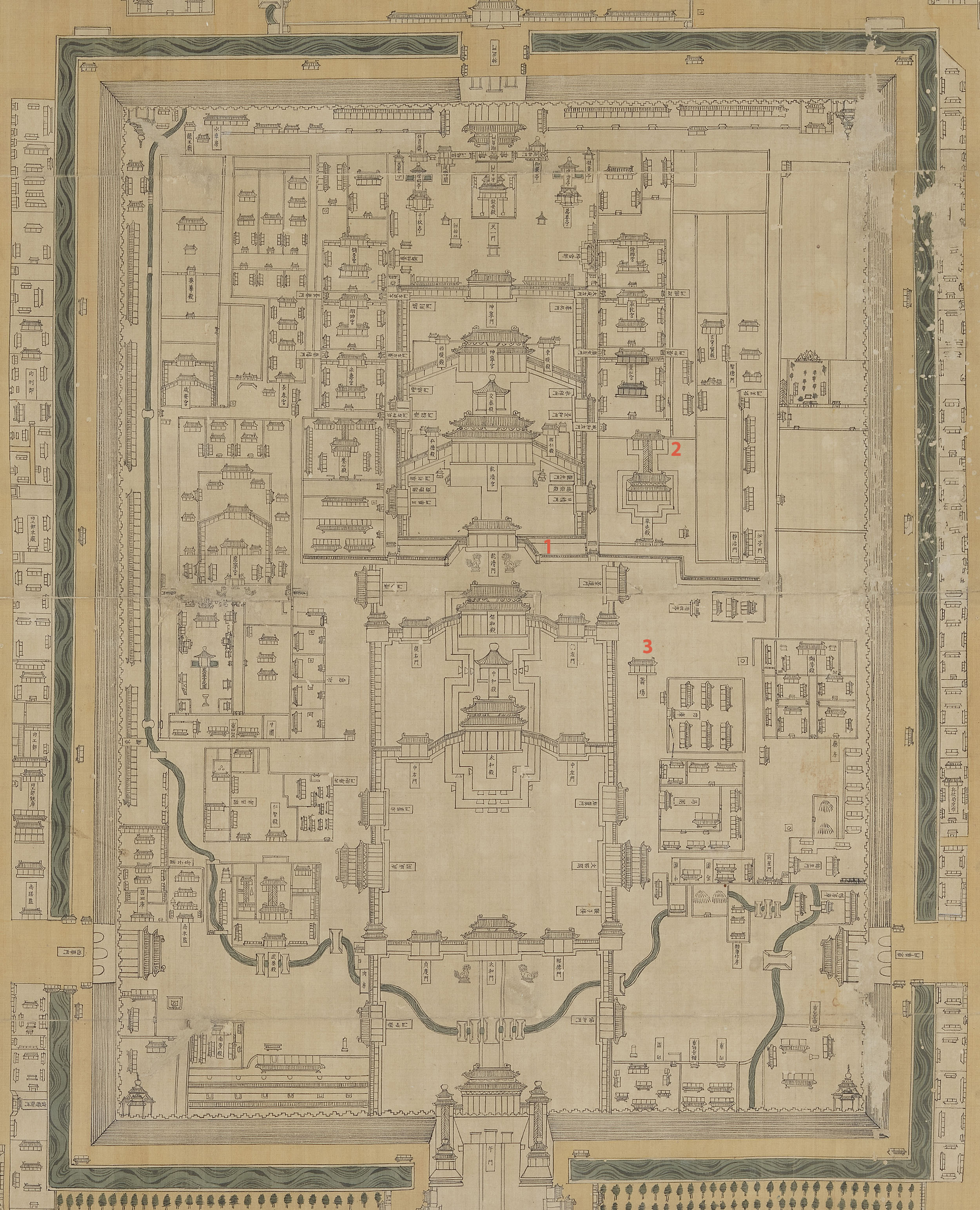 Huangcheng Gongdian Yashutu (Map of the Imperial Palace, Palaces, and Government Offices)