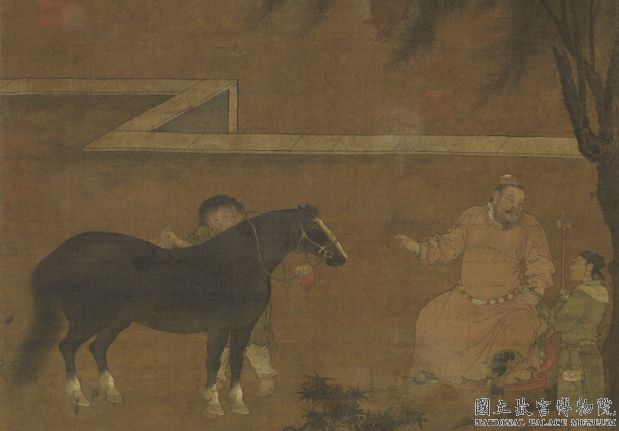 宋人洗馬圖　軸