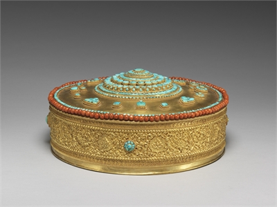 Gold Mandala with Turquoise Inlay