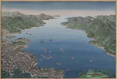 View of the Nagasaki Harbor